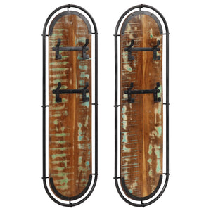 Wandgarderobe Altholz 4 Haken, 2er Set