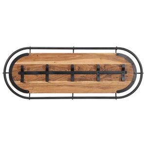 Wandgarderobe Akazie Massivholz mit 5 Haken