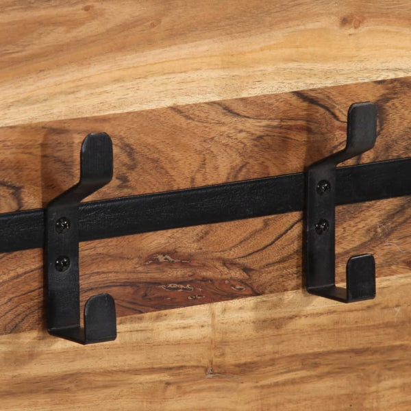 Wandgarderobe Akazie Massivholz mit 5 Haken
