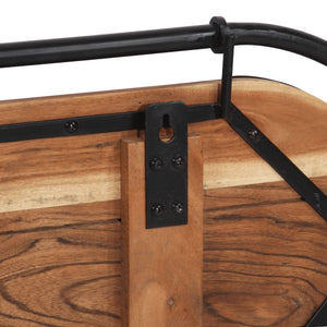 Wandgarderobe Akazie Massivholz mit 5 Haken
