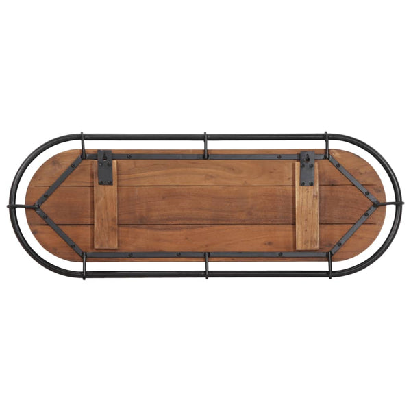 Wandgarderobe mit 5 Haken aus Altholz