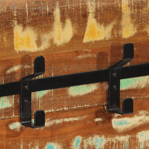 Wandgarderobe mit 5 Haken aus Altholz