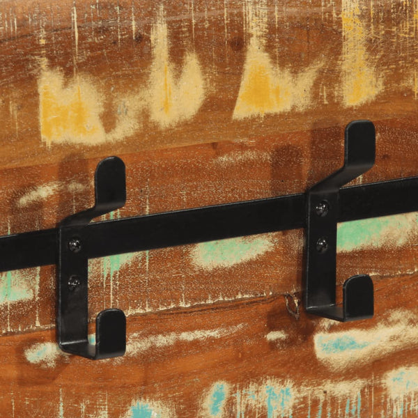 Wandgarderobe mit 5 Haken aus Altholz