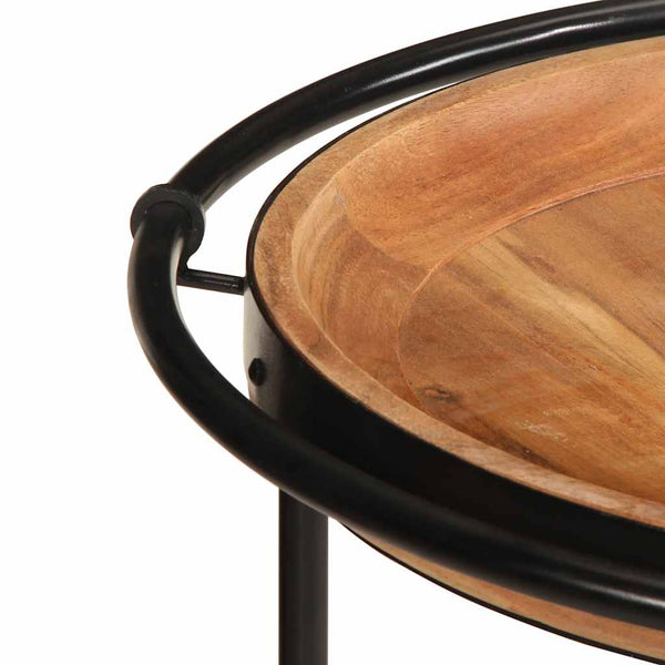 Akazie Beistelltisch Massivholz Ø55x60 cm