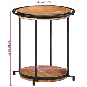 Akazie Beistelltisch Massivholz Ø55x60 cm