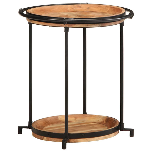 Akazie Beistelltisch Massivholz Ø55x60 cm