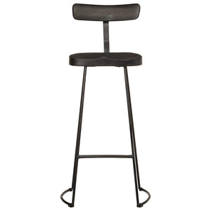 Barhocker 2er Set Schwarz Mango Massivholz