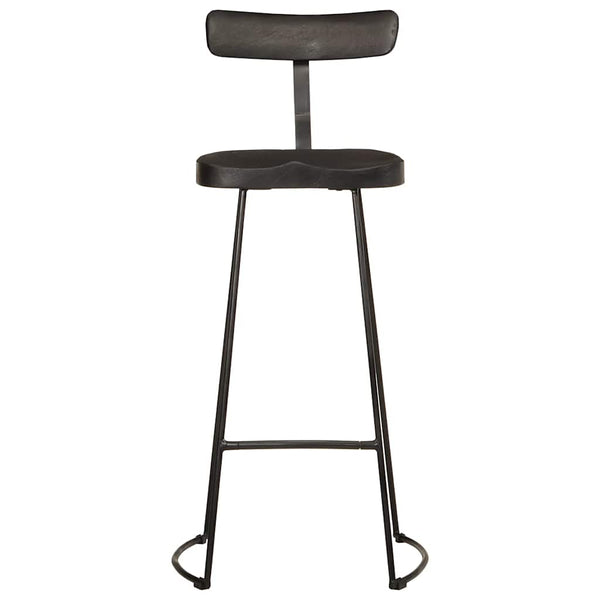 Barhocker 2er Set Schwarz Mango Massivholz