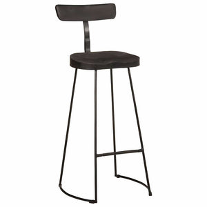 Barhocker 2er Set Schwarz Mango Massivholz