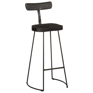 Barhocker 2er Set Schwarz Mango Massivholz