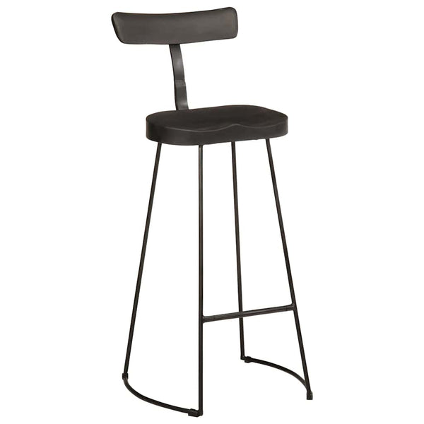 Barhocker 2er Set Schwarz Mango Massivholz