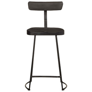 Schwarze Barhocker 2er Set Mango Massivholz