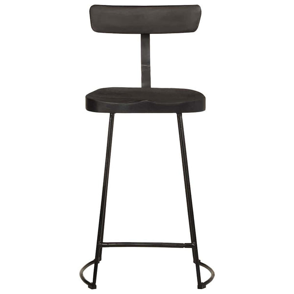 Schwarze Barhocker 2er Set Mango Massivholz
