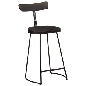 Schwarze Barhocker 2er Set Mango Massivholz