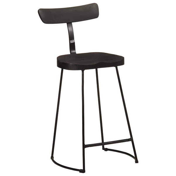 Schwarze Barhocker 2er Set Mango Massivholz