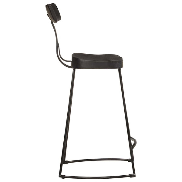 Schwarze Barhocker 2er Set Mango Massivholz