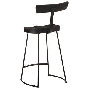 Schwarze Barhocker 2er Set Mango Massivholz