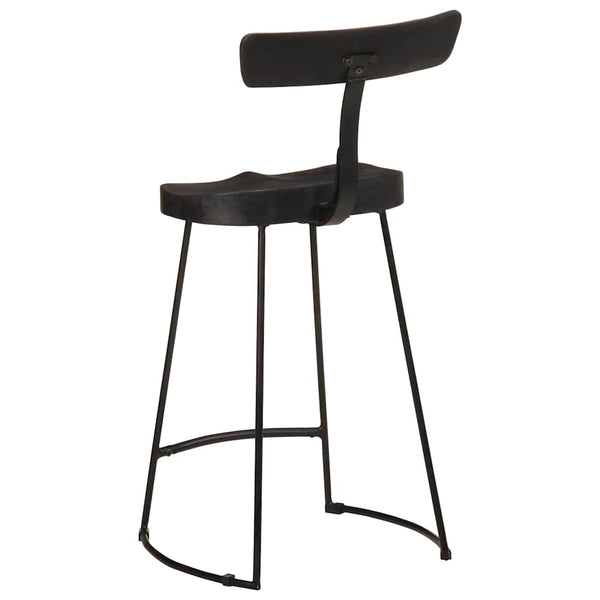 Schwarze Barhocker 2er Set Mango Massivholz