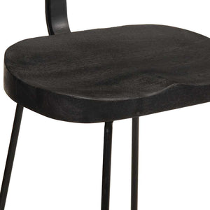 Schwarze Barhocker 2er Set Mango Massivholz