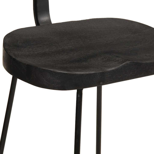 Schwarze Barhocker 2er Set Mango Massivholz