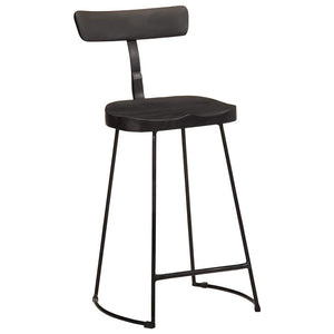 Schwarze Barhocker 2er Set Mango Massivholz