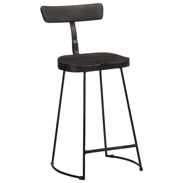 Schwarze Barhocker 2er Set Mango Massivholz