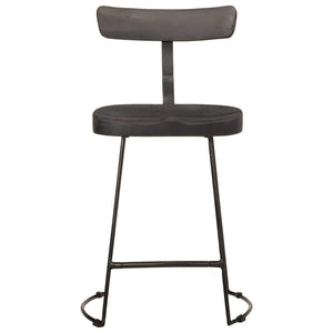 Barhocker 2er Set Schwarz Mango Massivholz