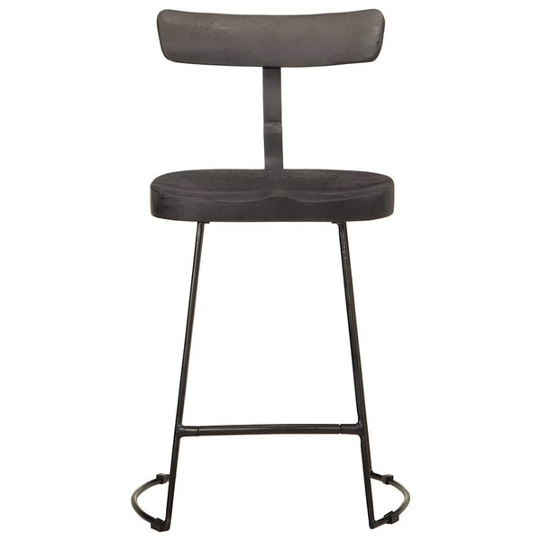 Barhocker 2er Set Schwarz Mango Massivholz