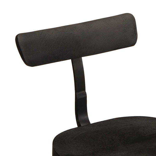 Barhocker 2er Set Schwarz Mango Massivholz