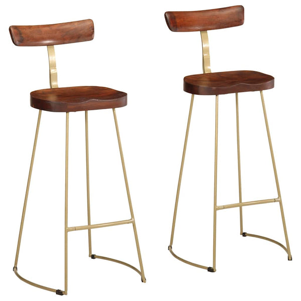 Barhocker 2er Set Mango Massivholz