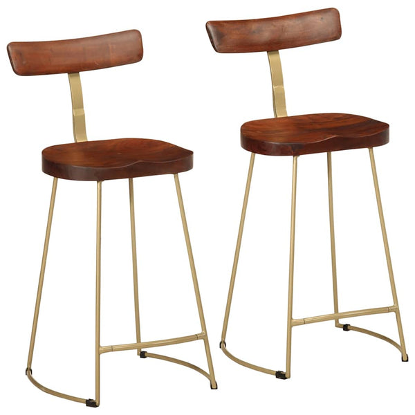 Barhocker 2er Set Mango Massivholz