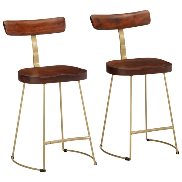 Barhocker 2er Set Mango Massivholz