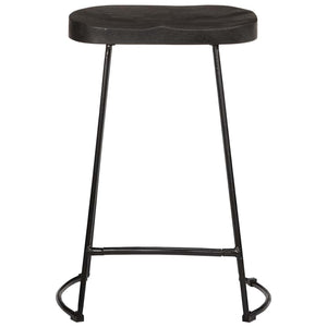 Barhocker 2er Set Schwarz Mango Massivholz