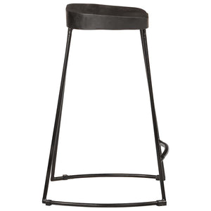 Barhocker 2er Set Schwarz Mango Massivholz