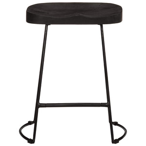 Schwarze Barhocker 2er Set Mango Massivholz