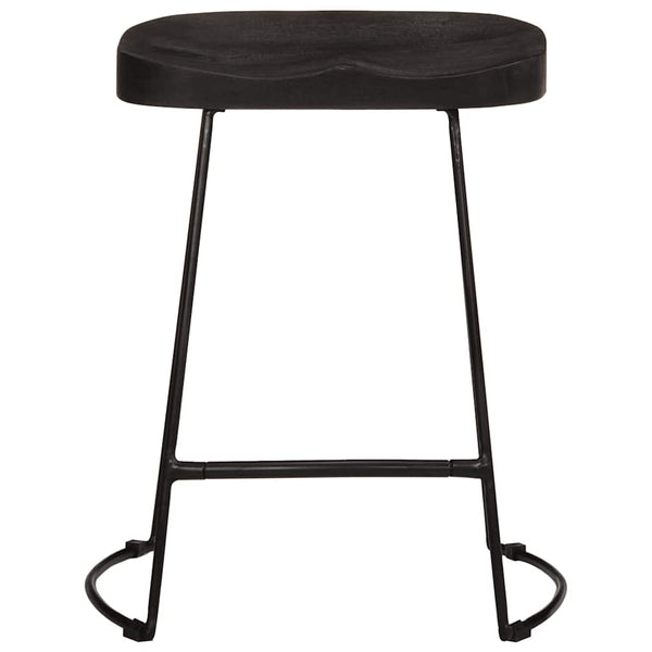 Schwarze Barhocker 2er Set Mango Massivholz
