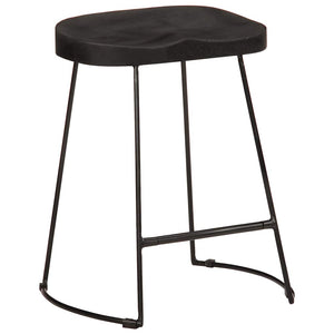 Schwarze Barhocker 2er Set Mango Massivholz