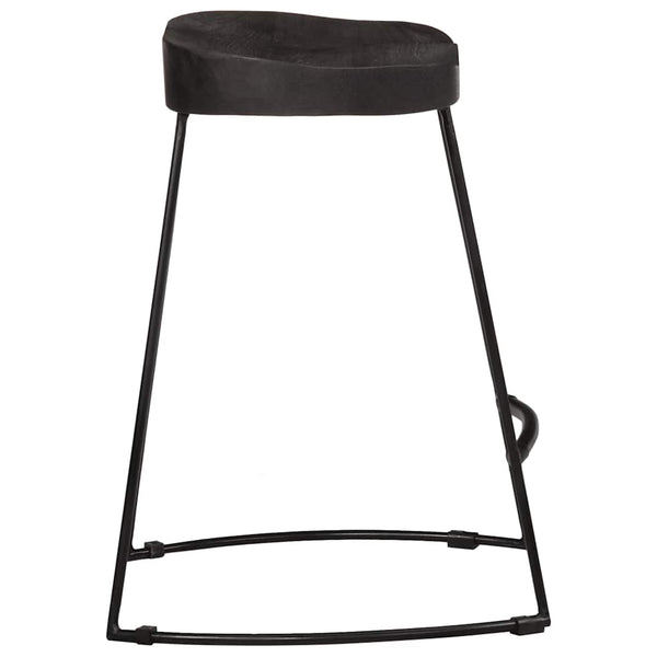 Schwarze Barhocker 2er Set Mango Massivholz
