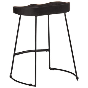 Schwarze Barhocker 2er Set Mango Massivholz