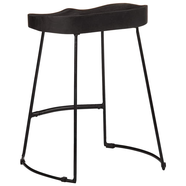 Schwarze Barhocker 2er Set Mango Massivholz