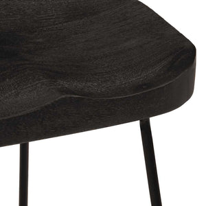 Schwarze Barhocker 2er Set Mango Massivholz
