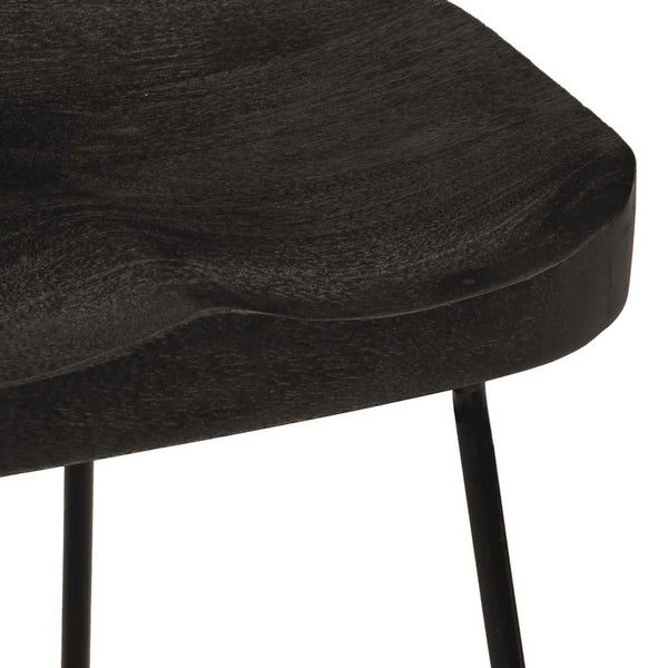 Schwarze Barhocker 2er Set Mango Massivholz