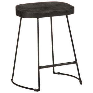 Schwarze Barhocker 2er Set Mango Massivholz