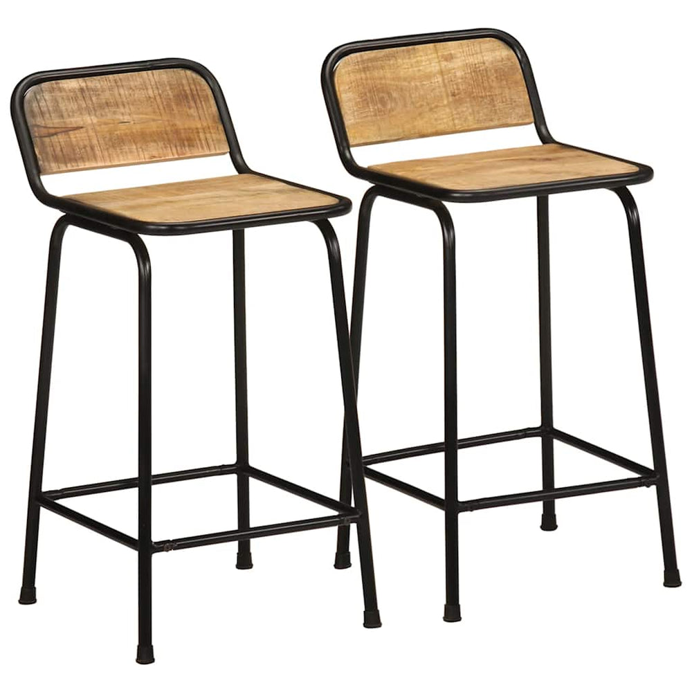 Barhocker 2er Set Mango Massivholz