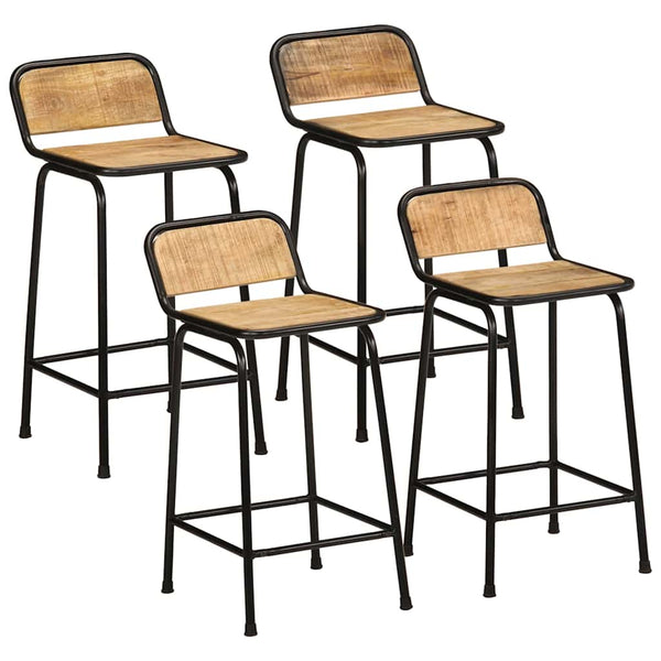 Barhocker 4er Set Mango Massivholz