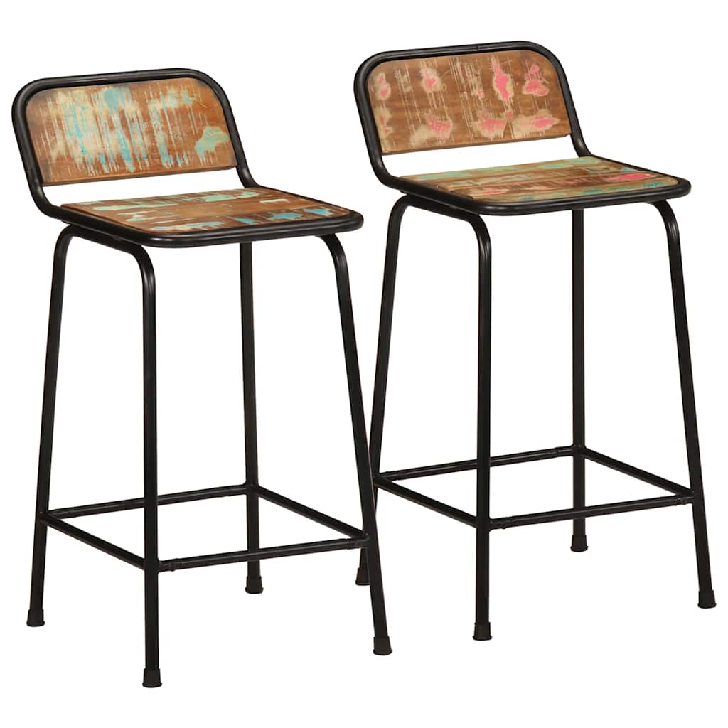 Barhocker 2er Set Altholz Massivholz
