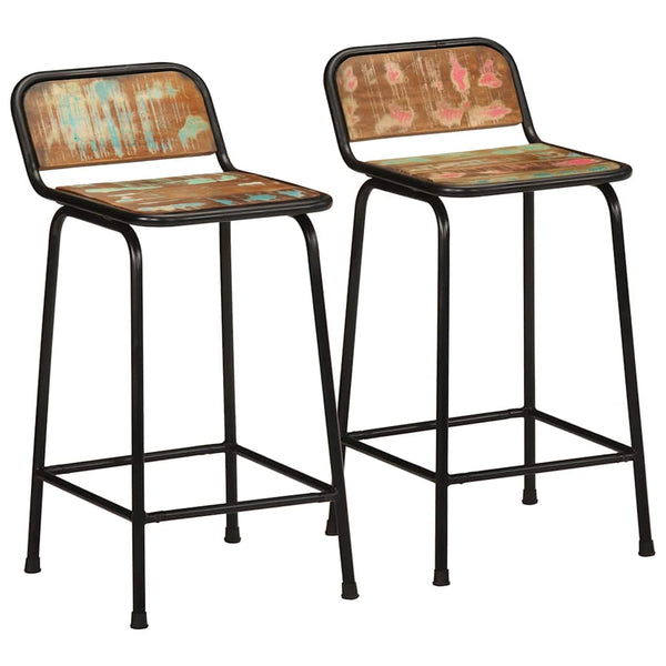 Barhocker 2er Set Altholz Massivholz