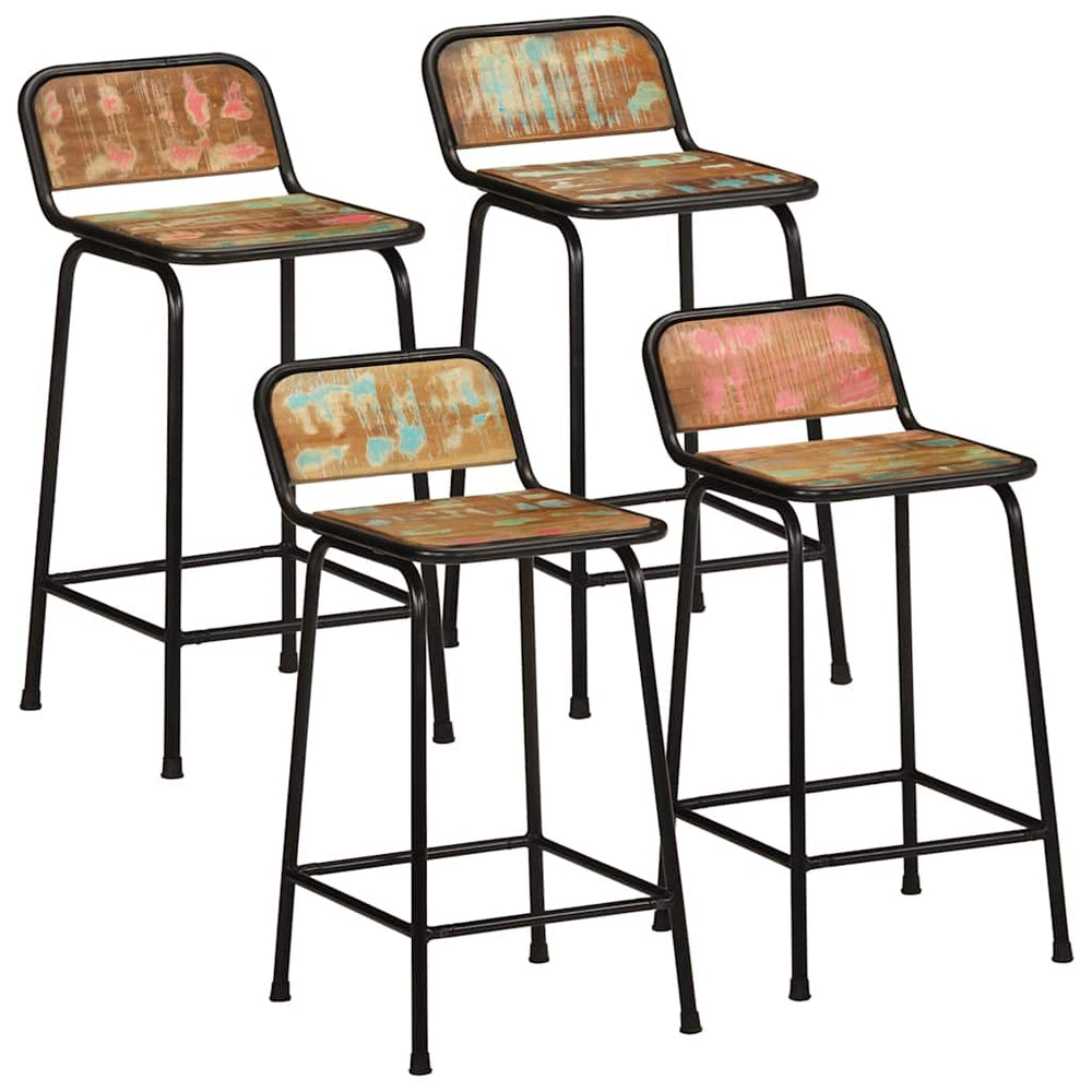 Barhocker 4er Set Altholz Massivholz