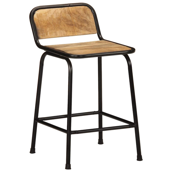 Barhocker 2er Set Mango Massivholz