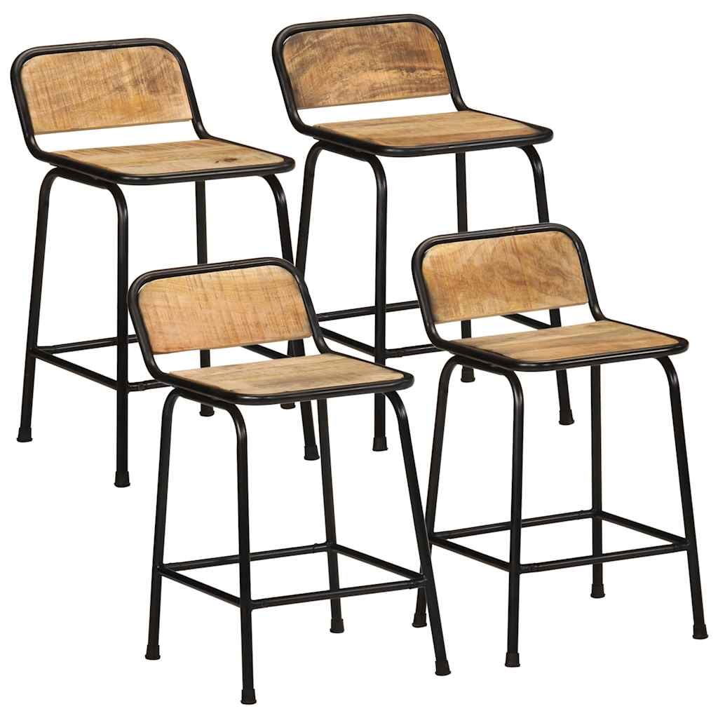 Barhocker 4er Set Mango Massivholz
